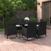 Set comedor de jardín 7 pzas y cojines ratán sintético y vidrio