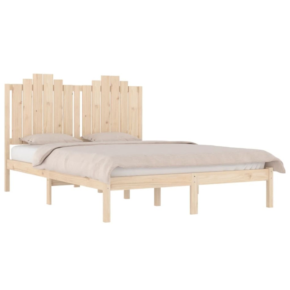 Estructura de cama de madera maciza de pino 200x200