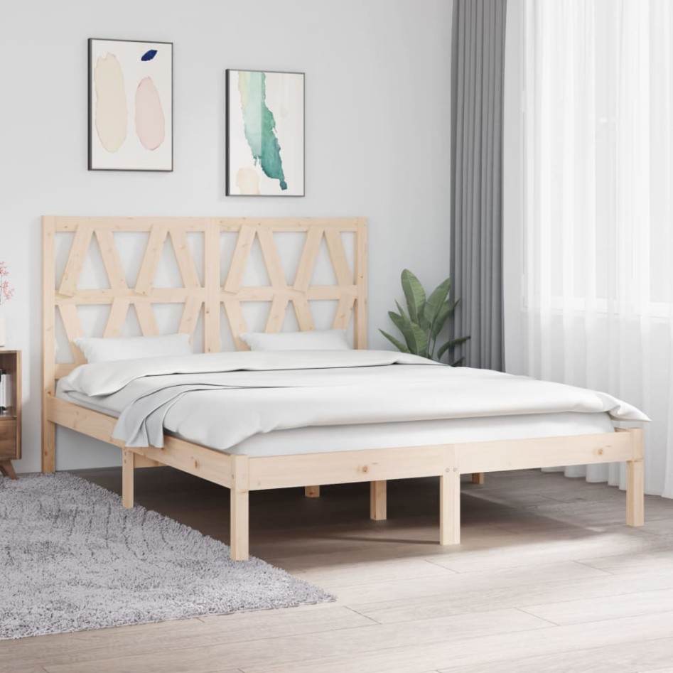Estructura de cama madera maciza de pino 140x190