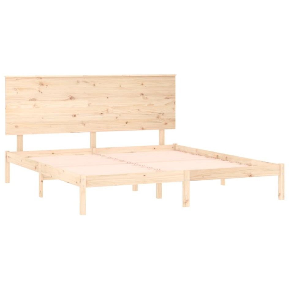 Estructura de cama sin colchón madera maciza de pino 160x200