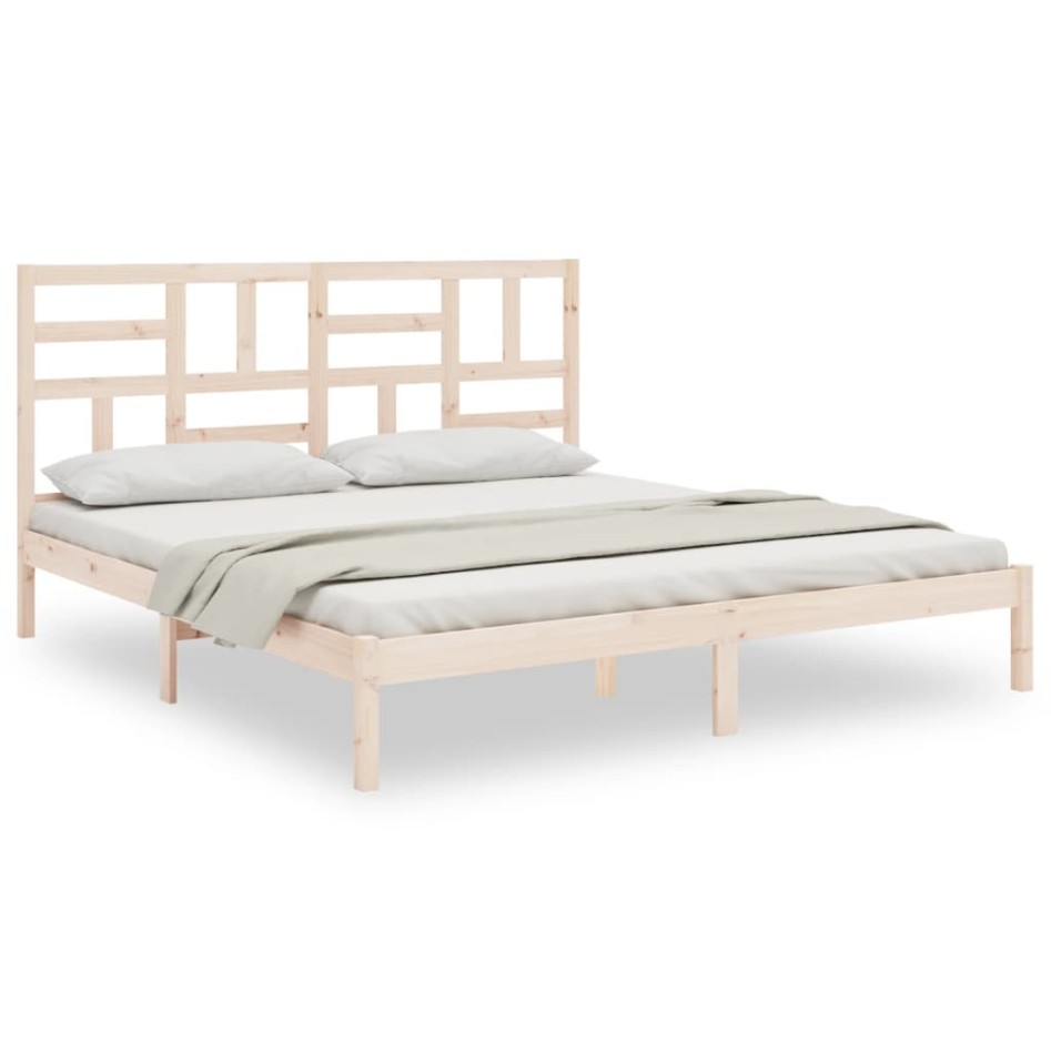Estructura de cama sin colchón madera maciza 180x200