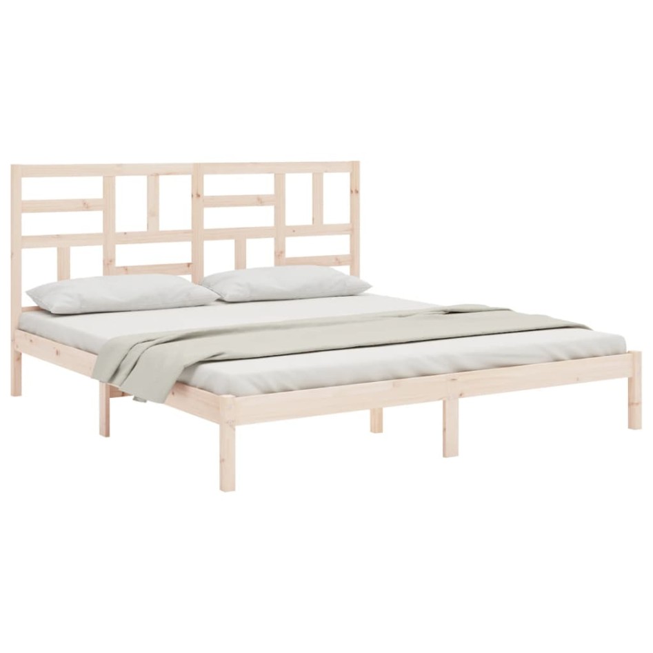 Estructura de cama sin colchón madera maciza 180x200
