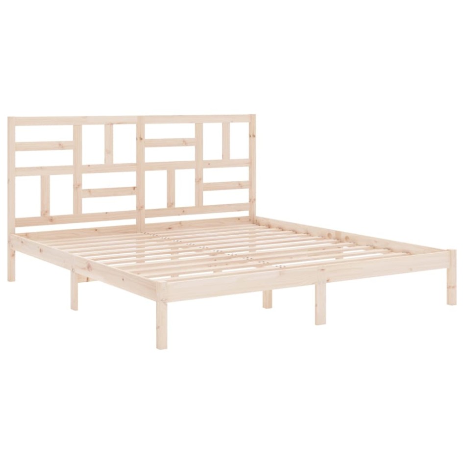 Estructura de cama sin colchón madera maciza 180x200