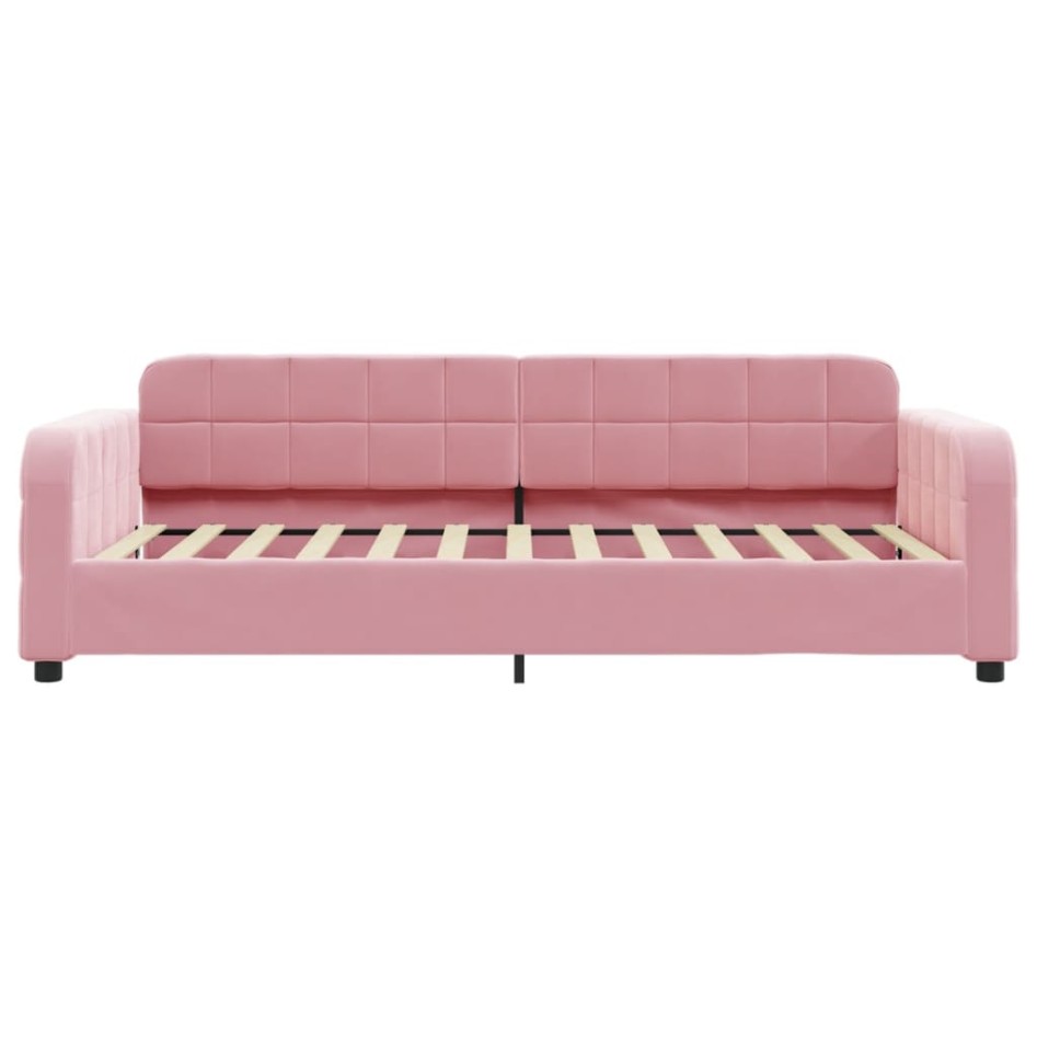 Sofá cama con colchón terciopelo rosa 100x200