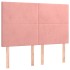 Cabeceros 4 unidades terciopelo rosa 72x5x78/88