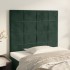 Cabeceros 2 unidades de terciopelo verde oscuro 90x5x78/88