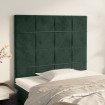 Cabeceros 2 unidades de terciopelo verde oscuro 90x5x78/88 cm