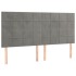 Cabeceros 4 unidades de terciopelo gris claro 80x5x78/88
