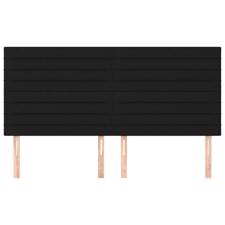 Cabeceros 4 unidades de tela negro 80x5x78/88