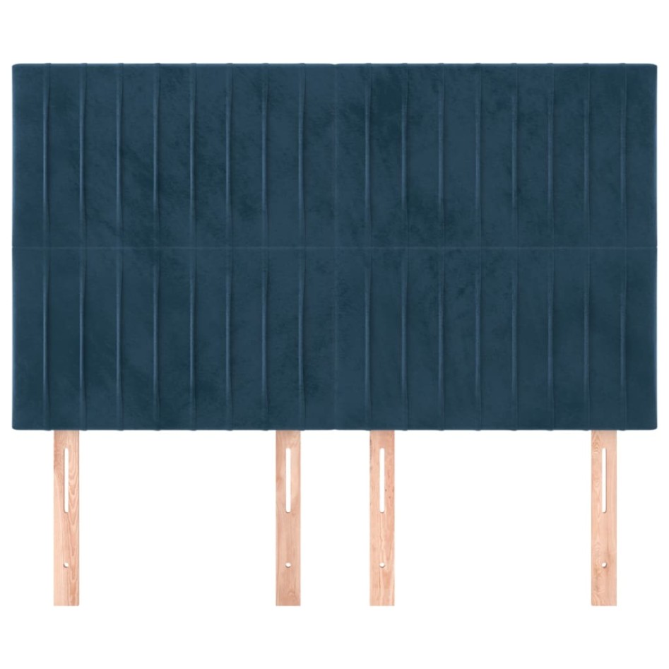 Cabeceros 4 unidades terciopelo azul oscuro 72x5x78/88