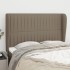 Cabecero con orejas de tela gris taupe 147x23x118/128