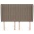 Cabecero con orejas de tela gris taupe 147x23x118/128