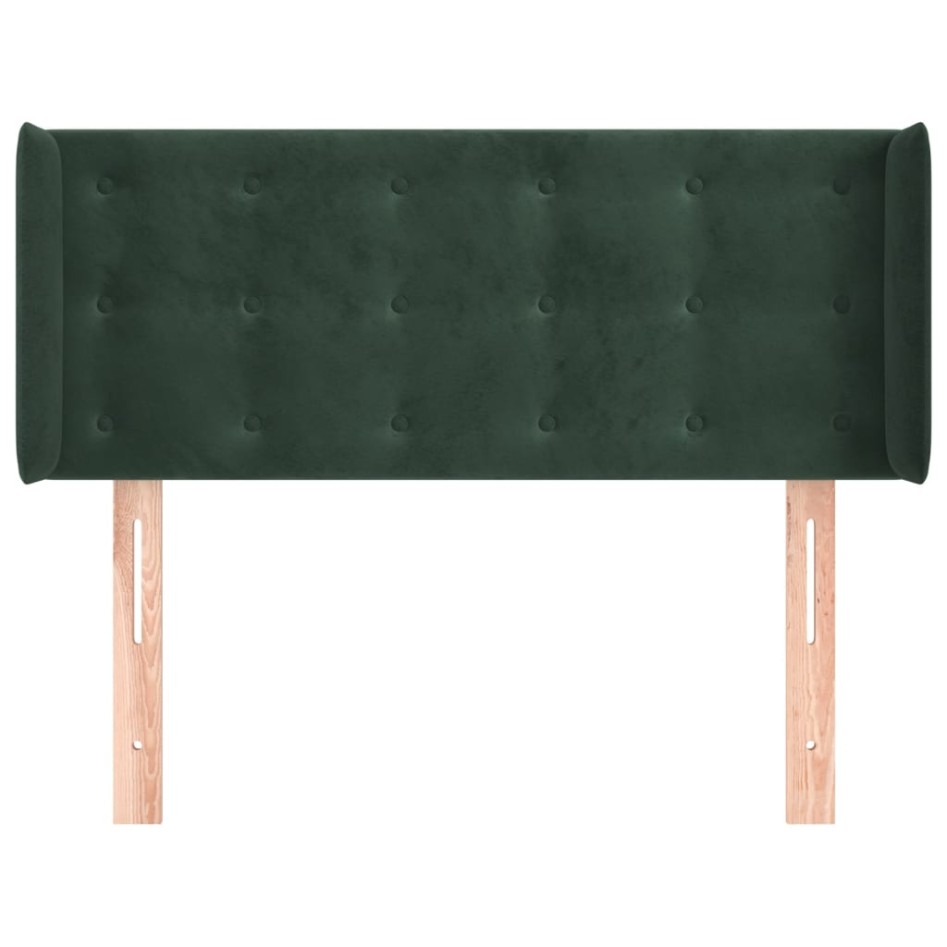Cabecero de terciopelo verde oscuro 83x16x78/88
