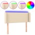 Cabecero con LED de tela crema 93x16x78/88