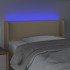 Cabecero con LED de tela crema 93x16x78/88