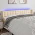 Cabecero con LED de tela crema 183x16x78/88