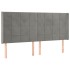 Cabecero con LED de terciopelo gris claro 163x16x118/128