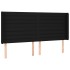Cabecero con LED de tela negro 163x16x118/128