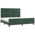 Estructura cama sin colchón terciopelo verde oscuro 160x200