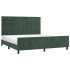 Estructura cama con cabecero terciopelo verde oscuro 180x200