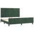 Estructura cama con cabecero terciopelo verde oscuro 180x200