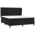 Cama box spring con colchón terciopelo negro 160x200