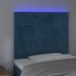 Cabecero con luces LED terciopelo azul oscuro 90x5x118/128