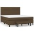 Cama box spring con colchón tela marrón oscuro 160x200