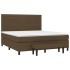 Cama box spring con colchón tela marrón oscuro 160x200