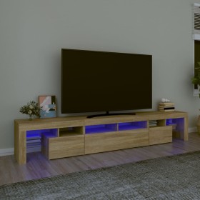 Mueble de TV con luces LED roble Sonoma 230x36,5x40