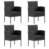 Set de muebles jardín 5 pzas con cojines ratán sintético