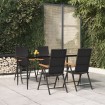 Juego comedor de jardín 5 piezas ratán sintético negro y marrón