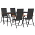 Juego comedor de jardín 5 piezas ratán sintético negro y