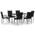 Juego de comedor de jardín 7 piezas ratán sintético