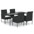 Set de muebles jardín 5 pzas con cojines ratán sintético