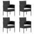 Set de muebles jardín 5 pzas con cojines ratán sintético