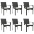 Set de comedor de jardín 7 pzas y cojines ratán sintético
