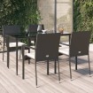 Set de muebles jardín 5 pzas con cojines ratán sintético negro