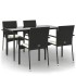 Set de muebles jardín 5 pzas con cojines ratán sintético