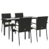 Set de muebles jardín 5 pzas con cojines ratán sintético