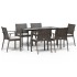 Juego comedor jardín 7 piezas y cojines ratán sintético y