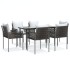 Juego comedor jardín 7 piezas y cojines ratán sintético y