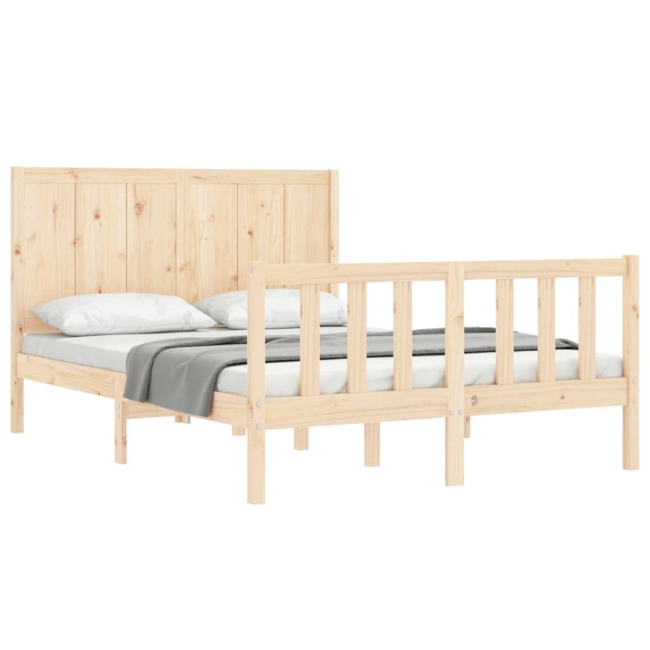Estructura de cama sin colchón madera de pino maciza 120x200
