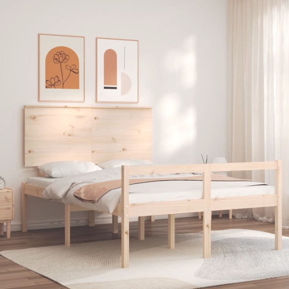 Cama de matrimonio personas mayores con cabecero madera