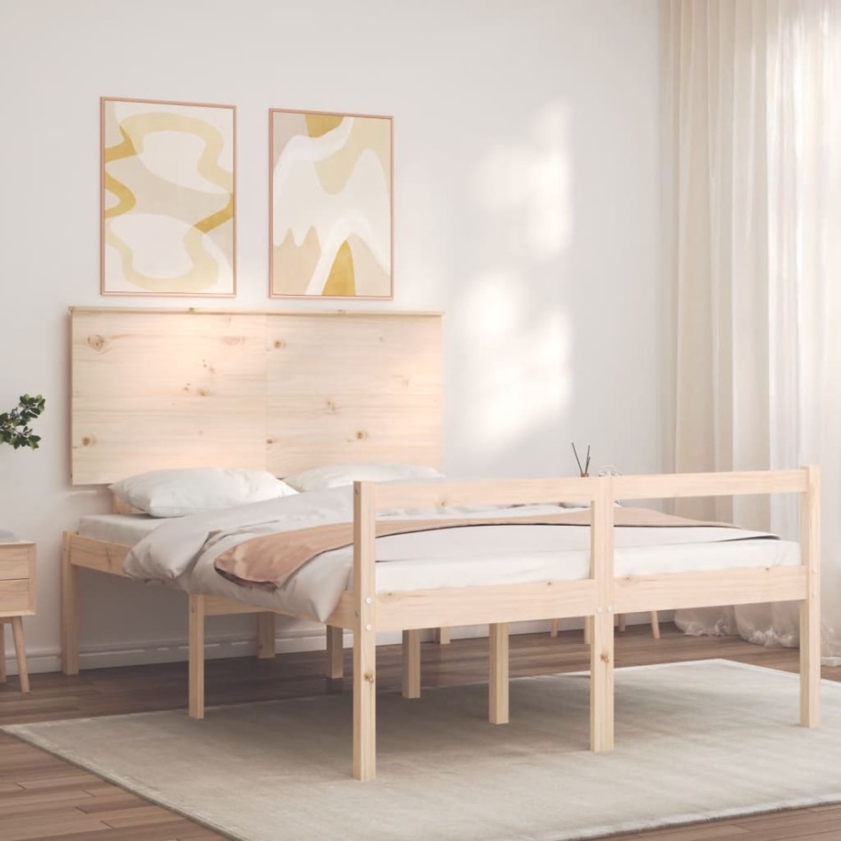Cama de matrimonio personas mayores con cabecero madera