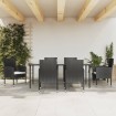 Juego de comedor de jardín 7 pzas ratán sintético y acero negro