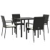 Set de muebles jardín 5 pzas con cojines ratán sintético