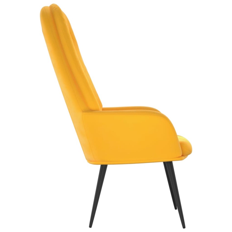 Sillón de relax de terciopelo amarillo