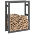 Estante para leña madera maciza de pino gris 80x25x100