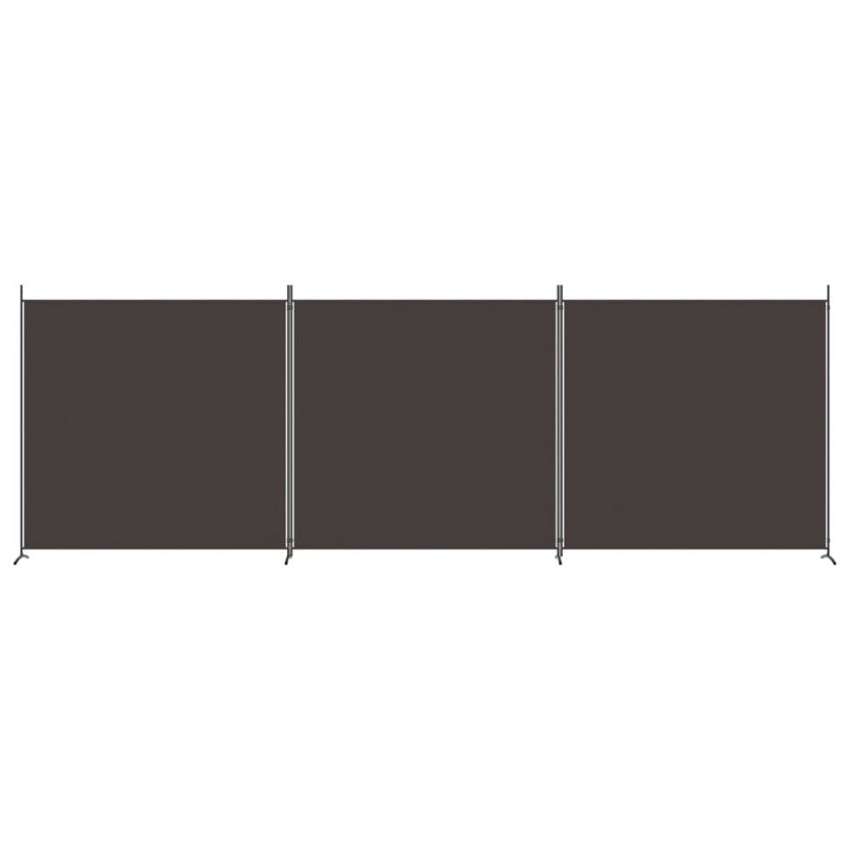Biombo divisor de 3 paneles de tela marrón 525x180